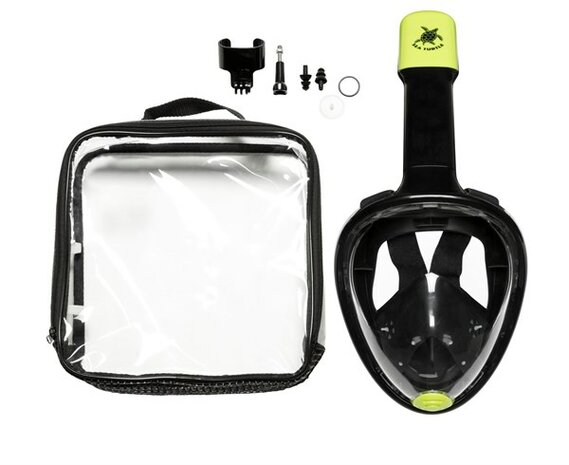 Sea Turtle Black/Lime S/M Snorkel masker